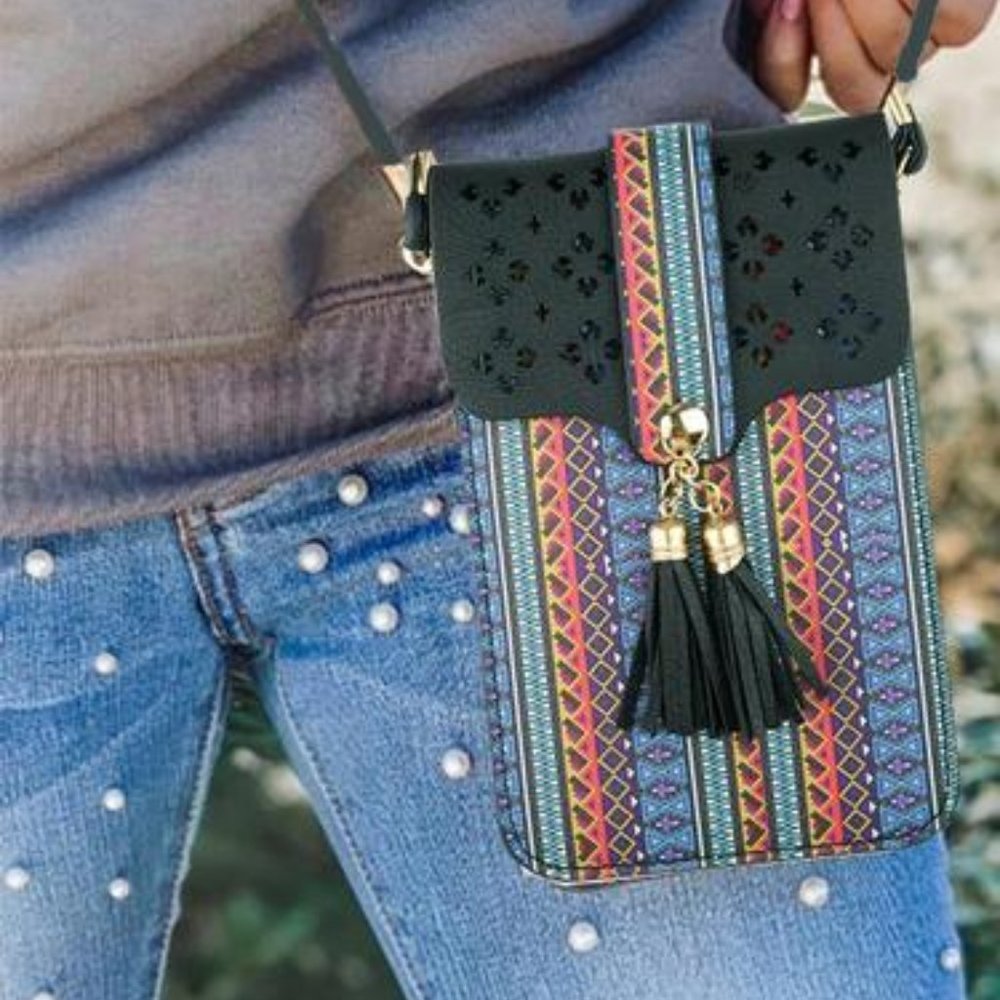 Southwestern Pattern Cell Touch Screen Mini Bag
